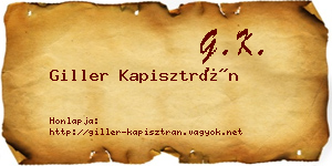 Giller Kapisztrán névjegykártya